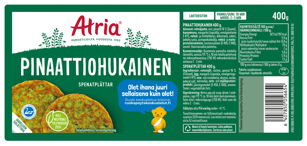 Atria Spinach Pancake 400g