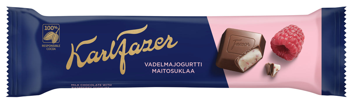 Karl Fazer Raspberry yoghurt milk chocole bar 37g