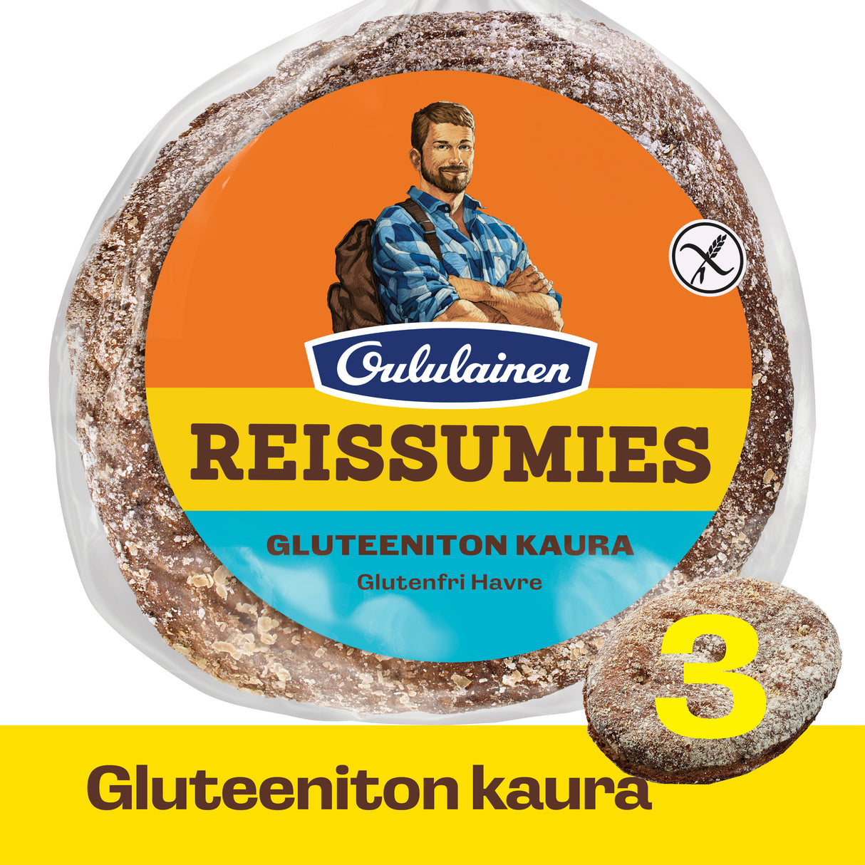 Oululainen Reissumies Gluten-Free Oat 3pcs 210g, oat bread