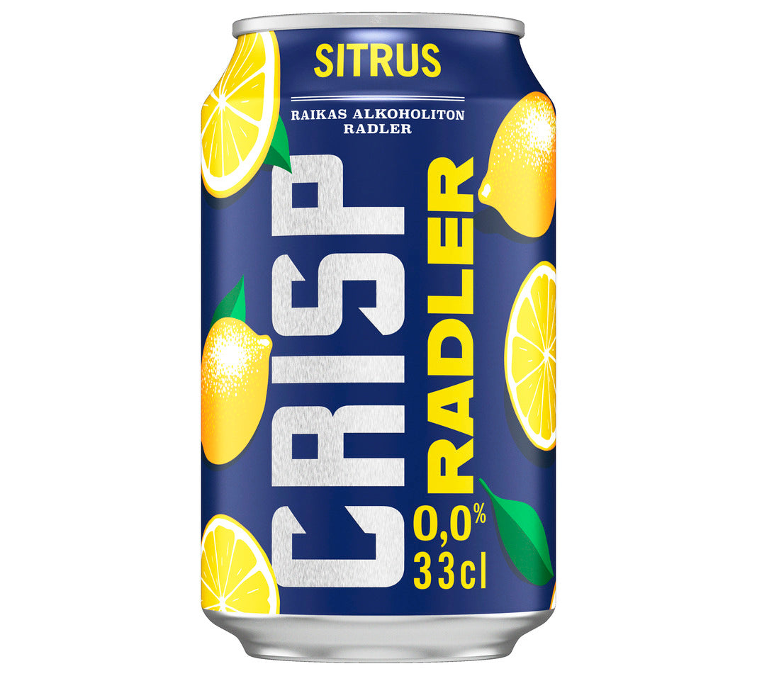 Crisp Radler Sitrus alkoholiton olut 0% tölkki 0,33L