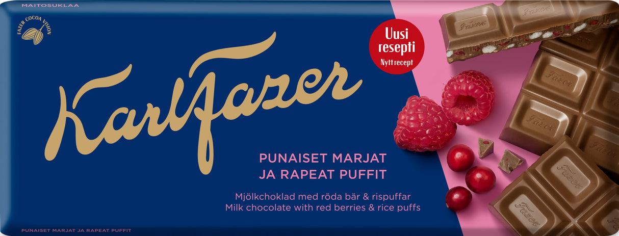 Karl Fazer punaiset marjat suklaalevy 180g
