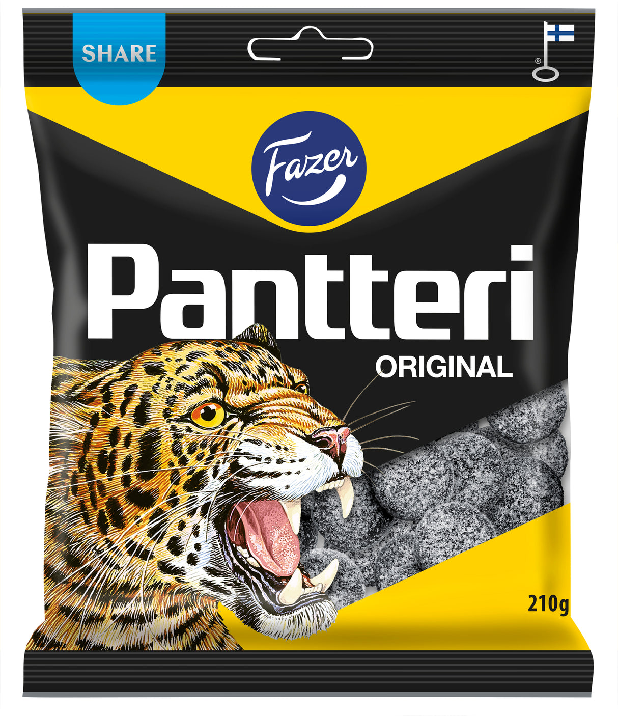 Fazer Pantteri salty liquorice candy bag 210g