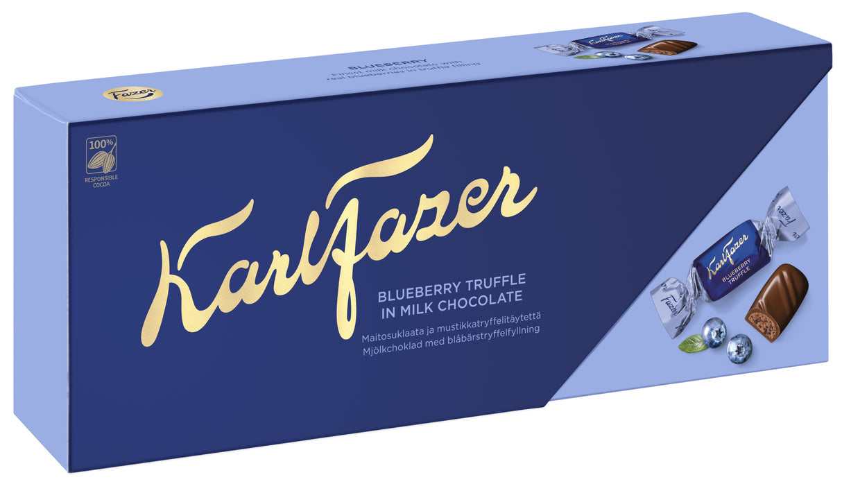 Karl Fazer blueberry truffle filled milk chocolate pralines 270g