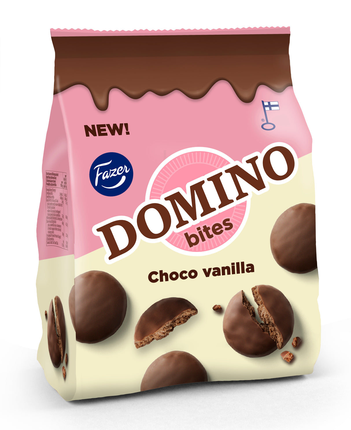 Fazer Domino Bites Choco Vanilla indulgent biscuit 185g