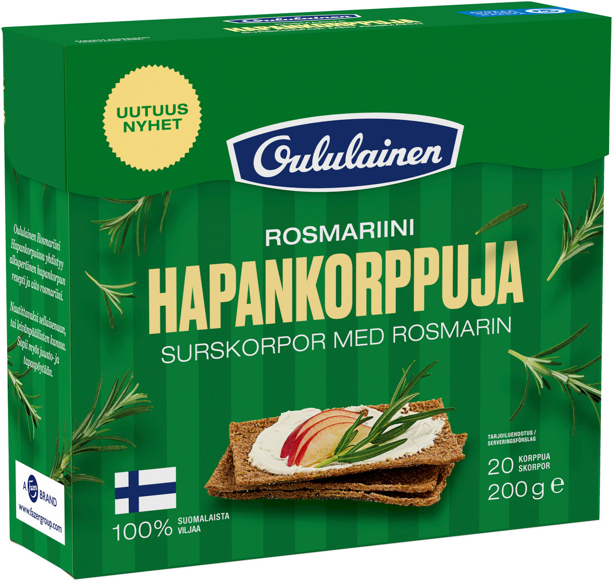 Oululainen Rosemary Crisp bread 200 g Note! best before 27.03.2025
