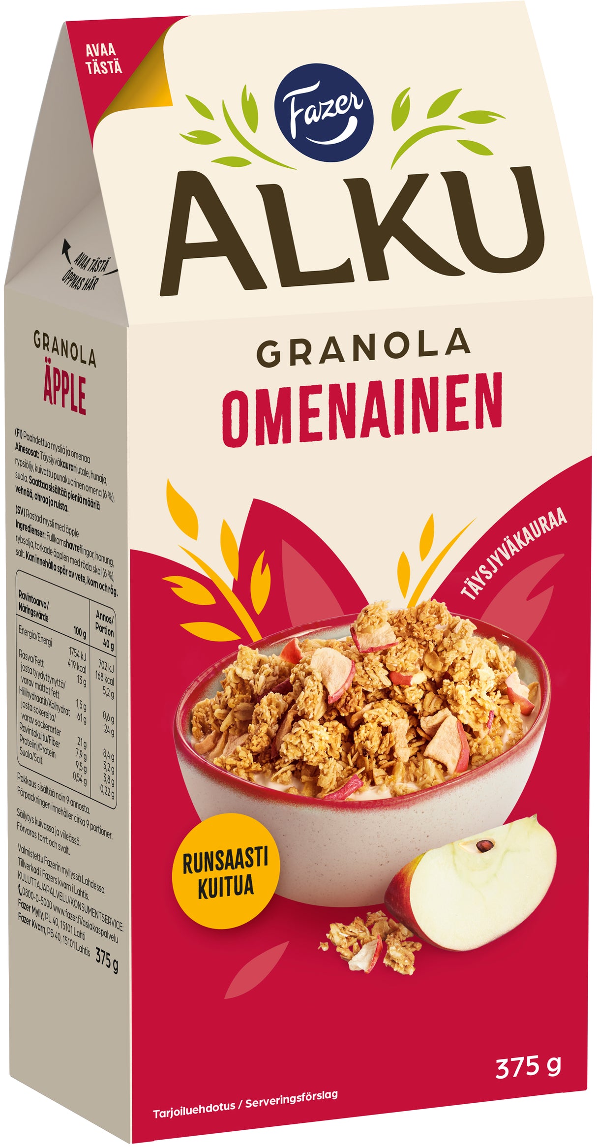 Fazer Alku Apple Oat Granola 400 g