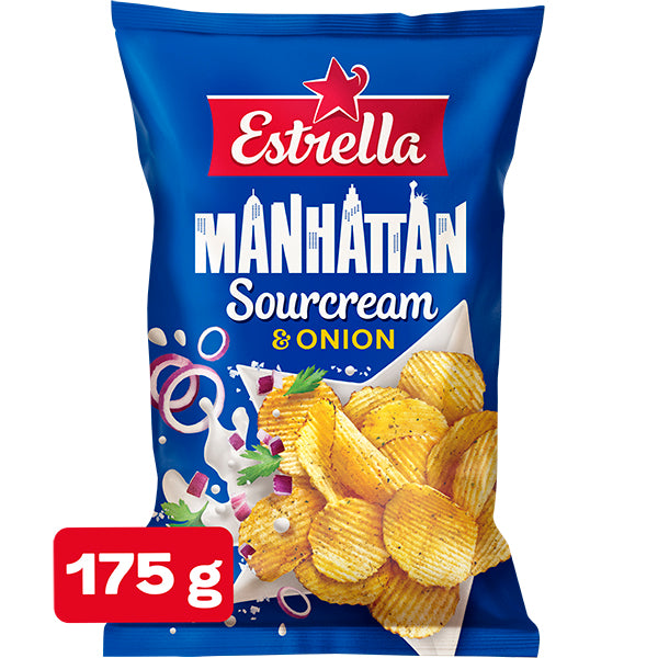 Estrella Manhattan Sourcream & Onion chips 175g