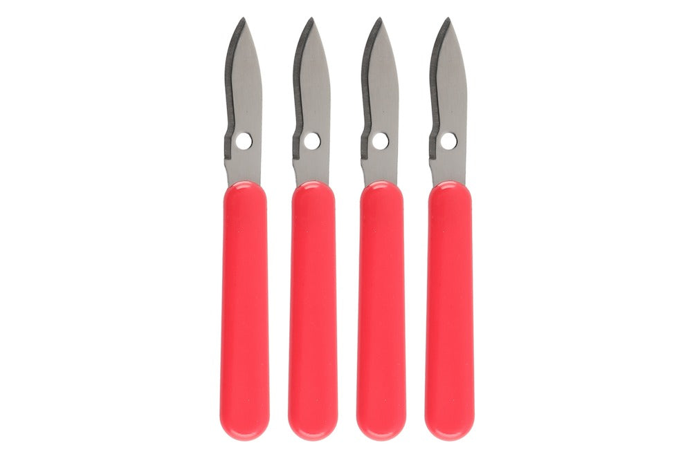 Crayfish knive with red handles 4pcs