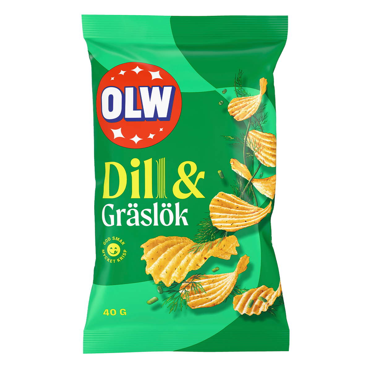 Olw Chips Dill & Gräslök 90g