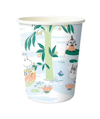Moomin Waterlily 250ml paper cups 10pcs