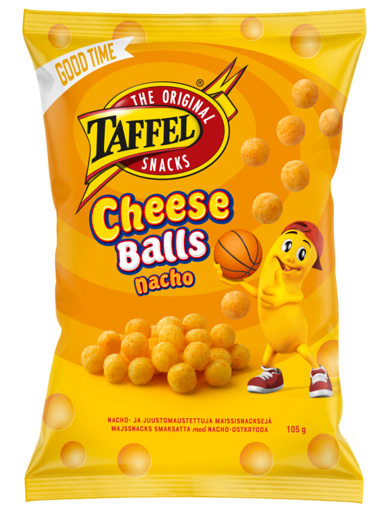 Taffel Nacho Cheese Balls maustettu juustosnacks 105g