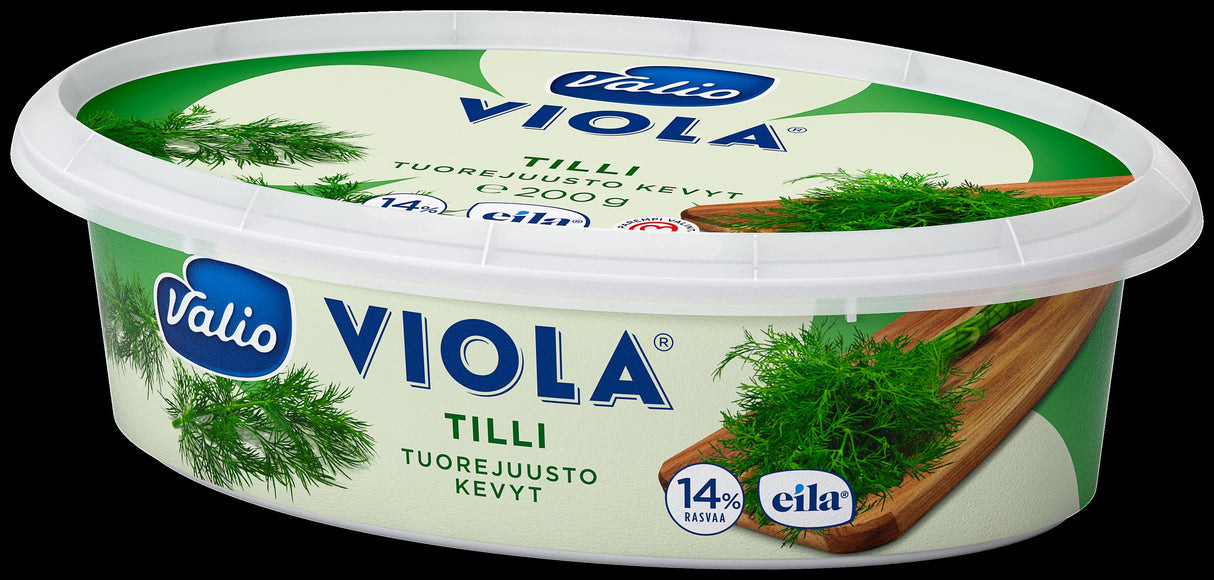 Valio Viola® kevyt e200 g tilli tuorejuusto laktoositon