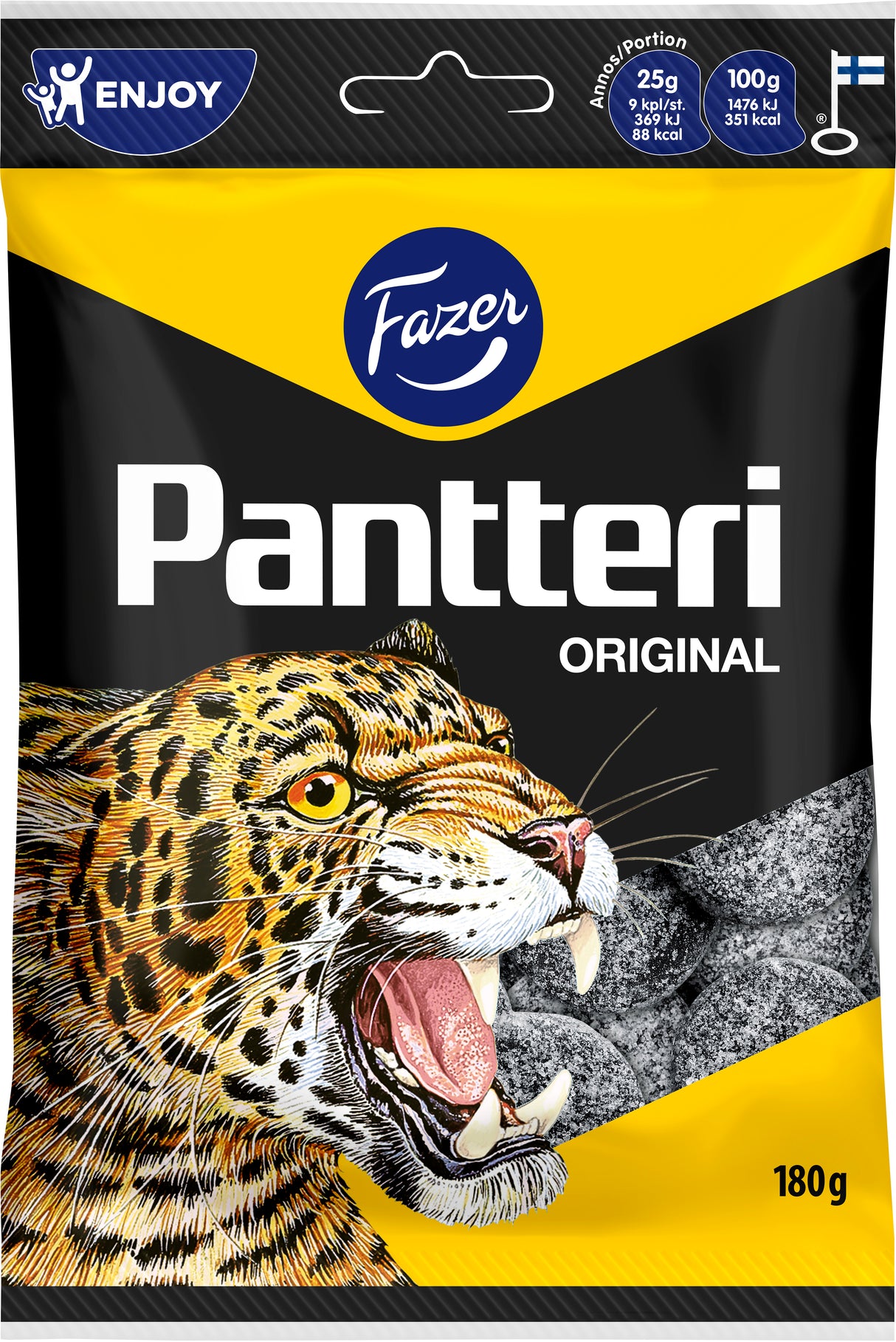 2-PACK Fazer Pantteri salmiakki karkkipussi 210g