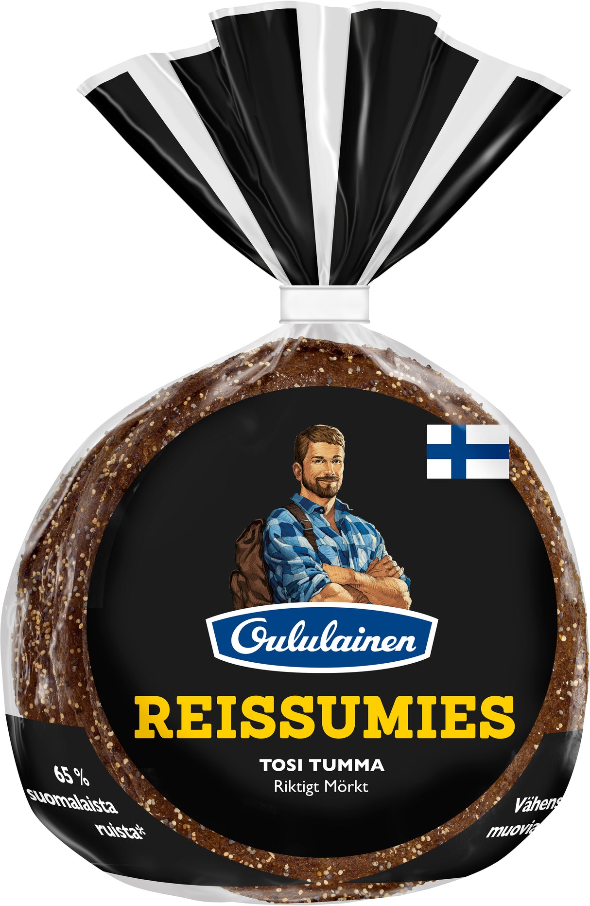 Oululainen Reissumies Tosi Tumma 4pcs 280g, whole grain rye bread