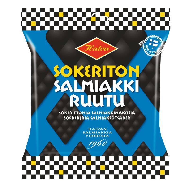 Halva Sokeriton Salmiakkiruutu 90 g