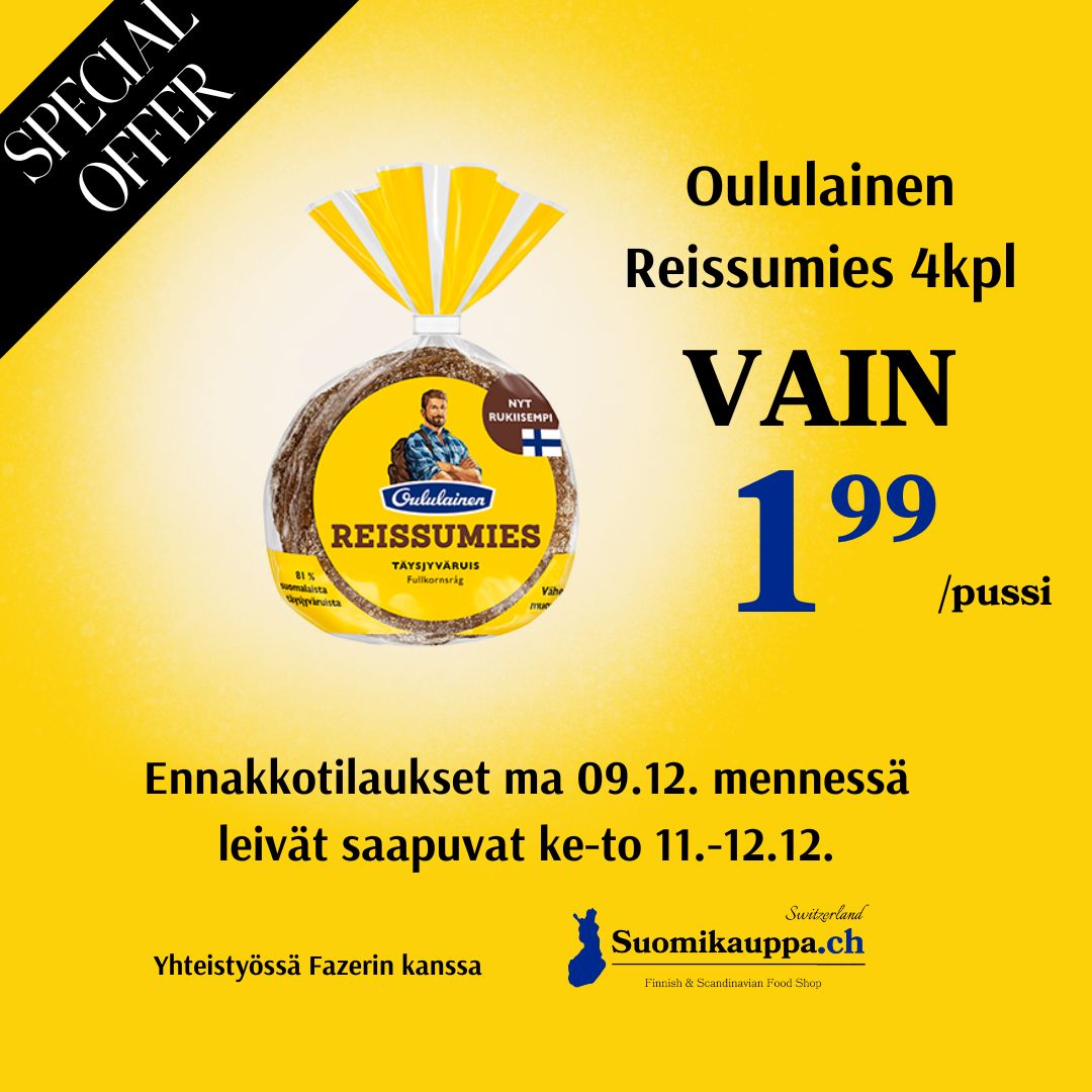 Reissumies 4kpl vain 1,99 CHF!