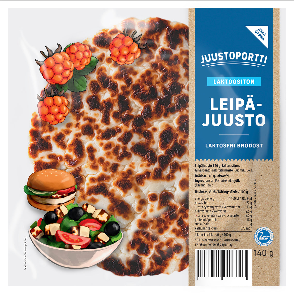 Juustoportti Bread cheese 140 g lactosefree