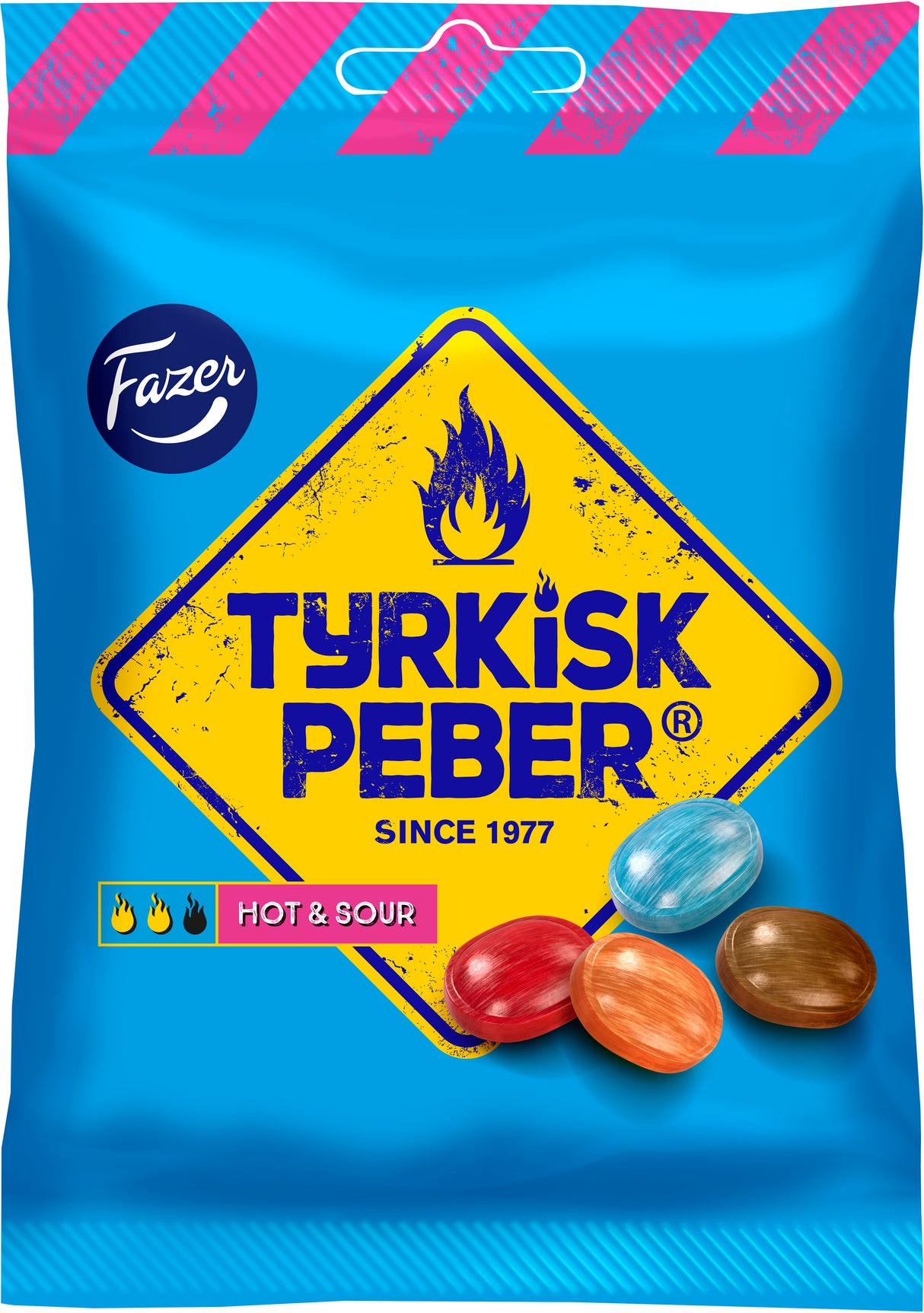 Fazer Tyrkisk  Peber Hot & Sour salted liquorice fruit candy bag 150g