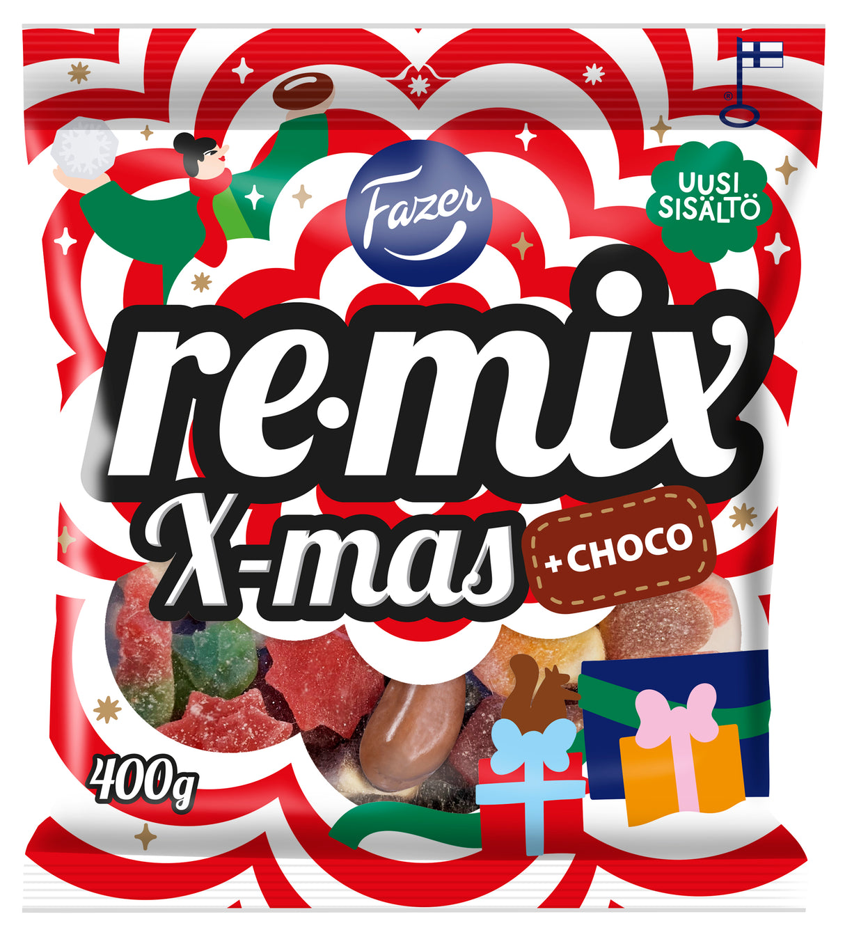 Fazer Remix Xmas +choco karkkipussi 400g