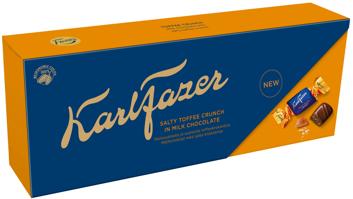 Karl Fazer Salty Toffee Crunch  chocolate pralines 250g