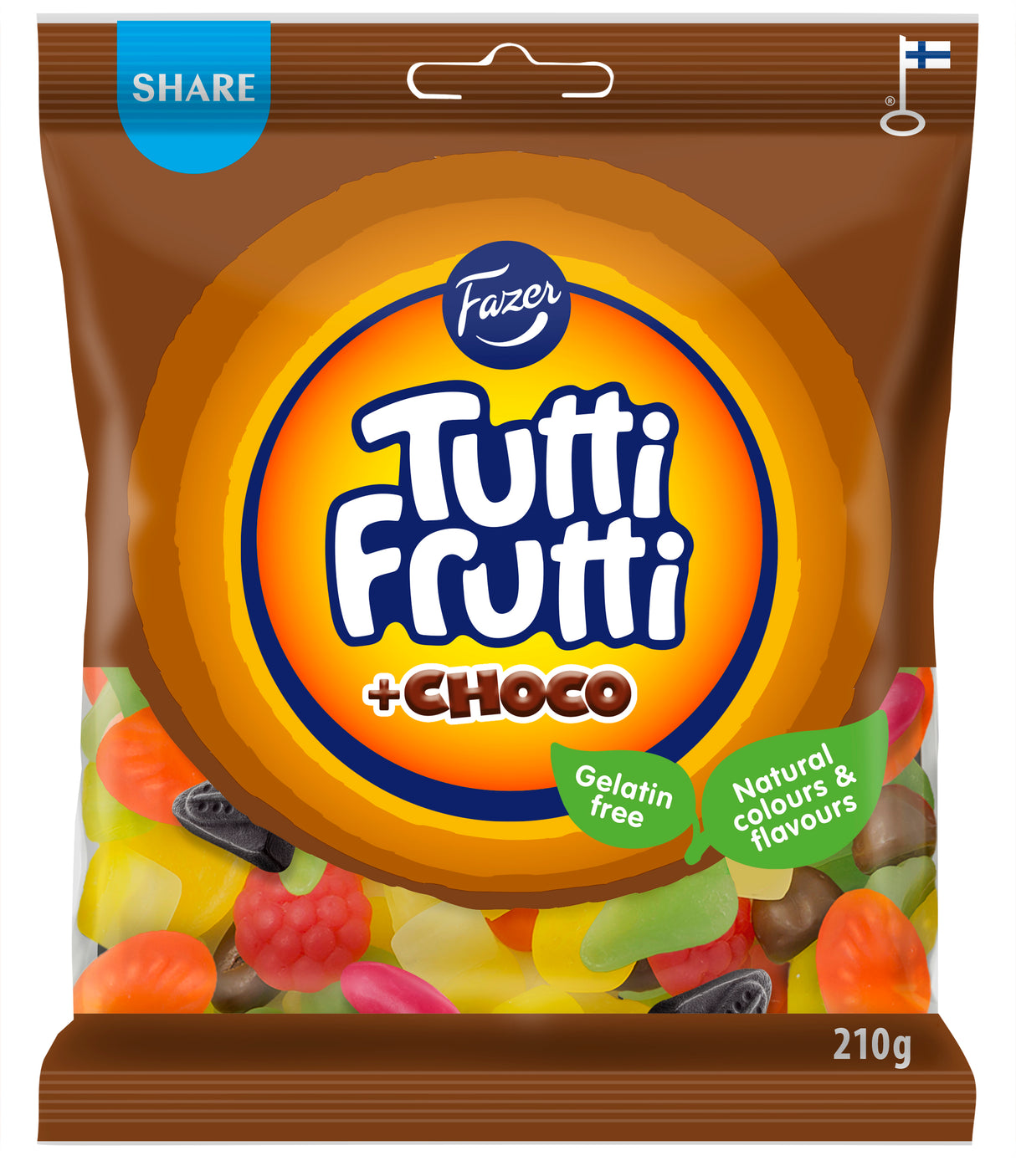 Fazer Tutti Frutti Choco candy bag 210g
