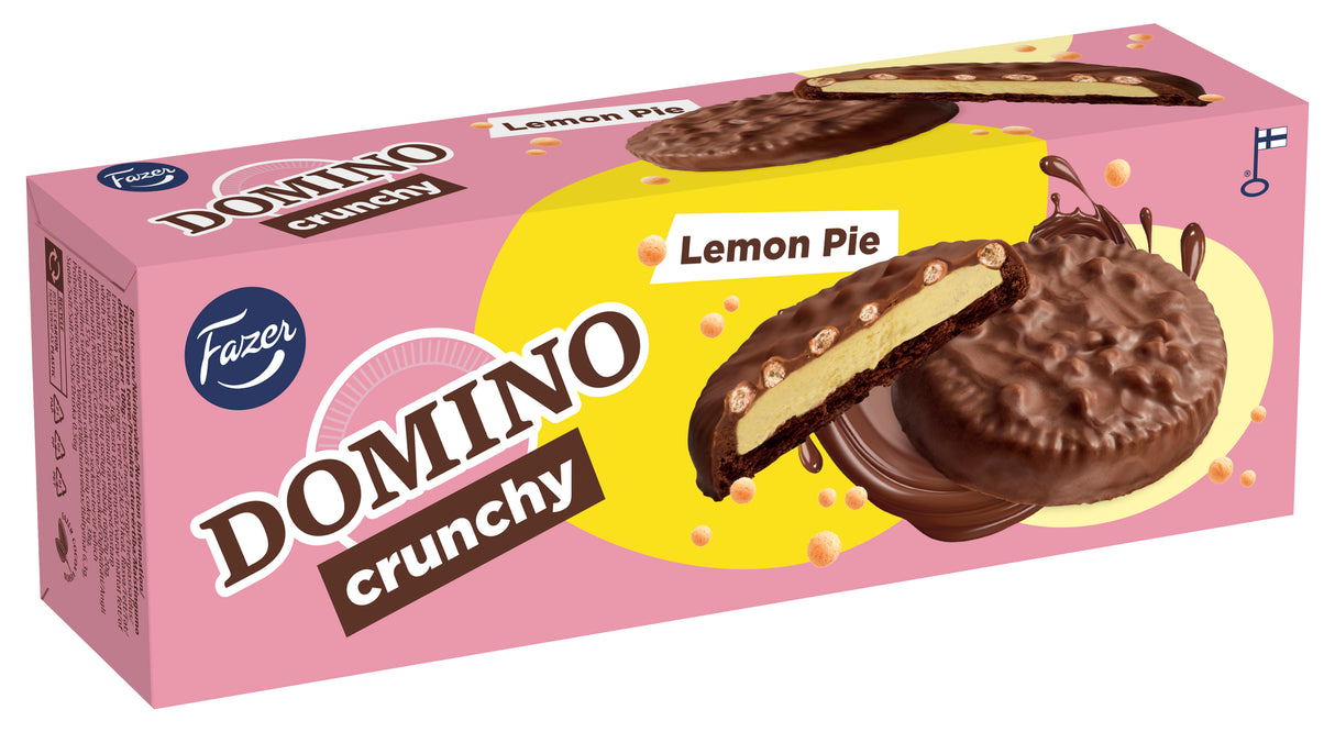 Fazer Domino Crunchy Lemon Pie indulgent biscuit 150g 