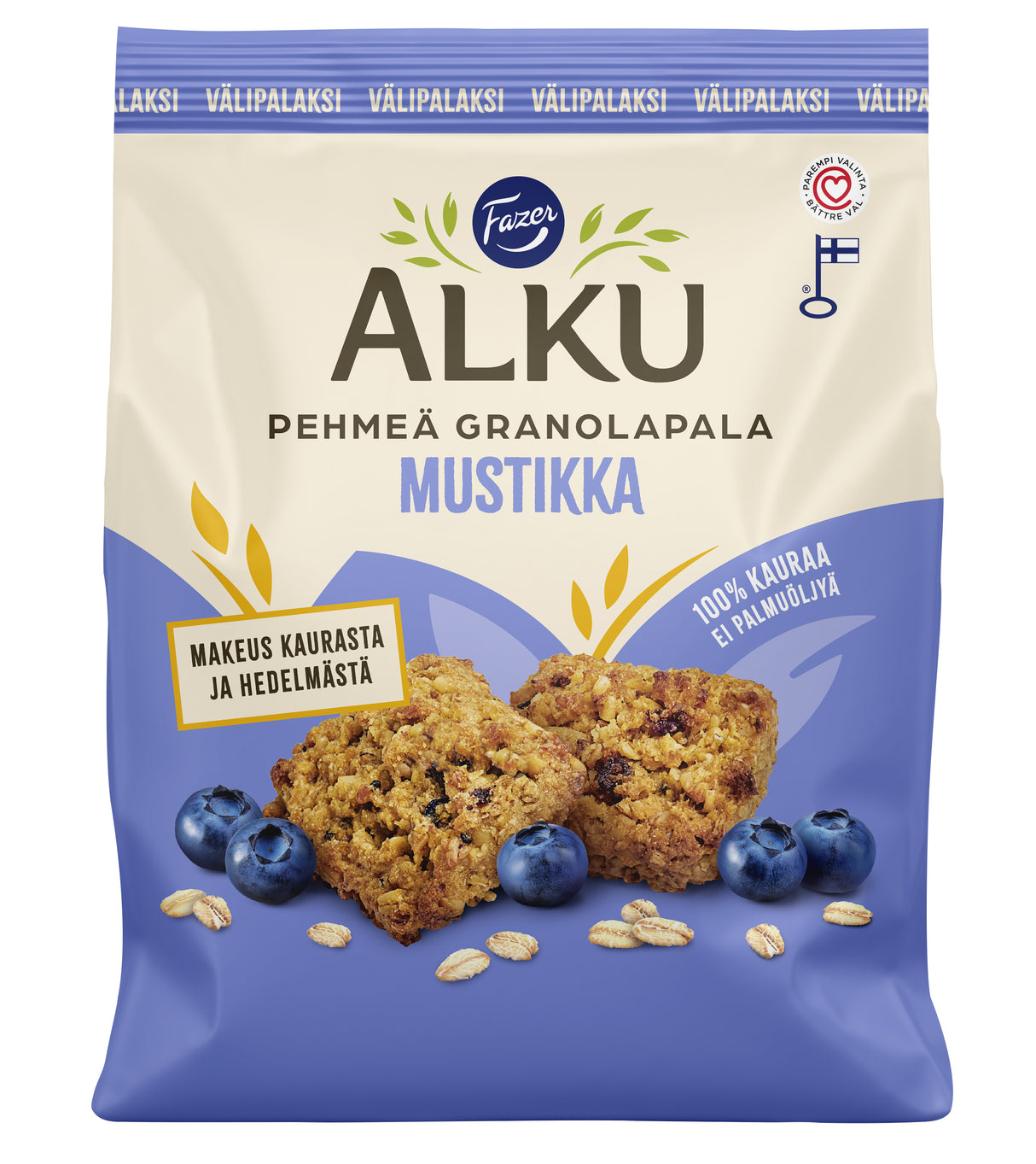 Fazer Alku Pehmeä granolapala mustikka välipalakeksi 120g