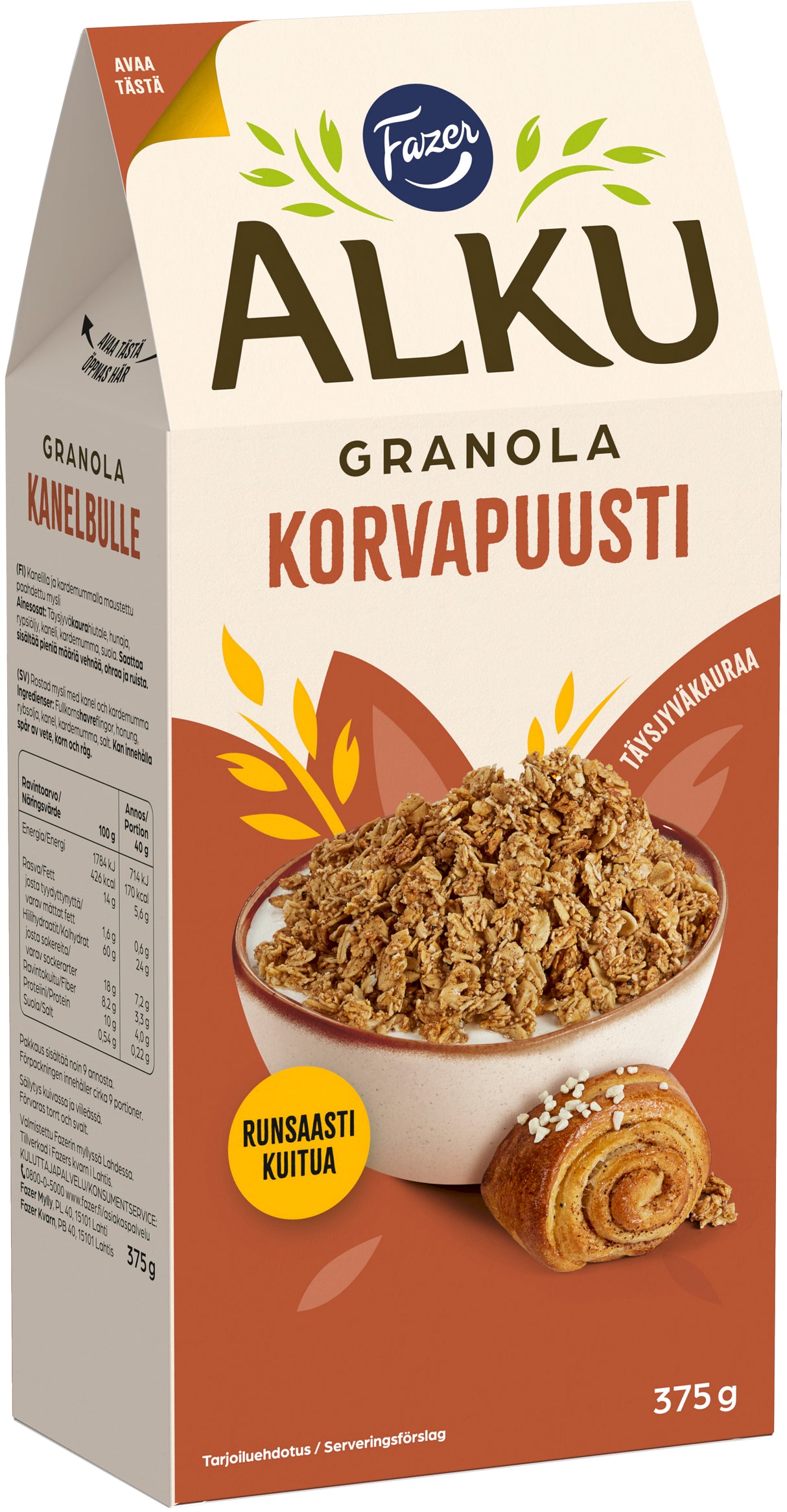 Fazer Alku Cinnamon bun granola 375 g