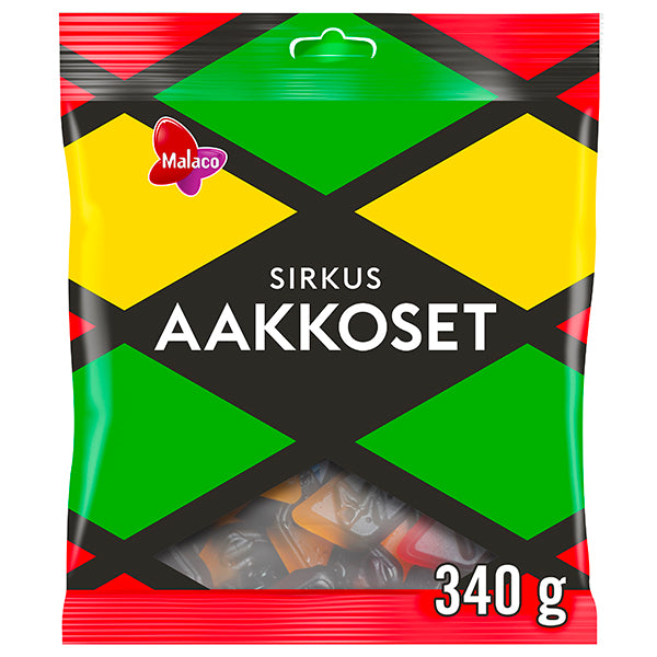 Malaco Aakkoset Sirkus confectionery mix 340g