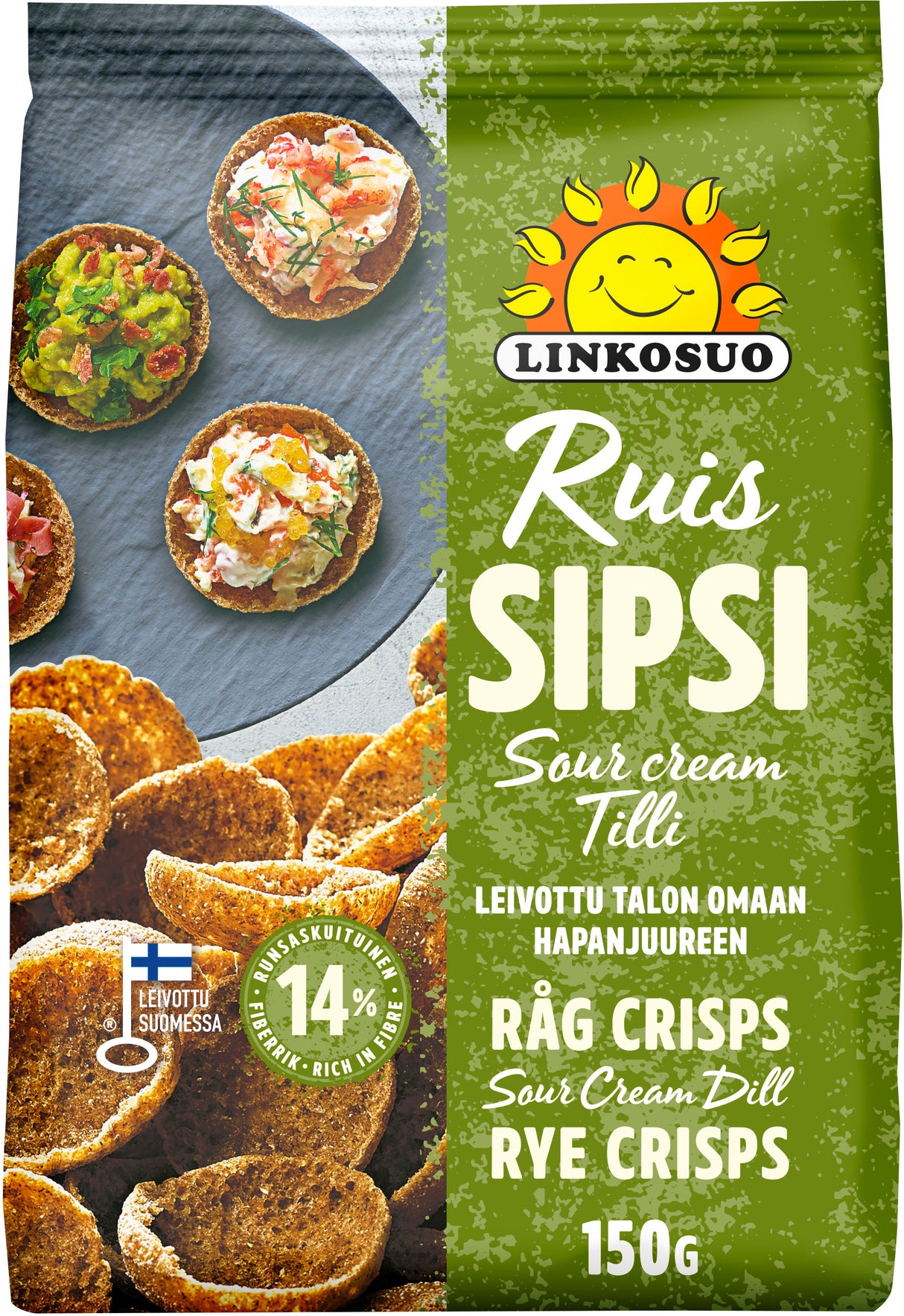 Linkosuo Rye Crisps Sour cream & dill 150g