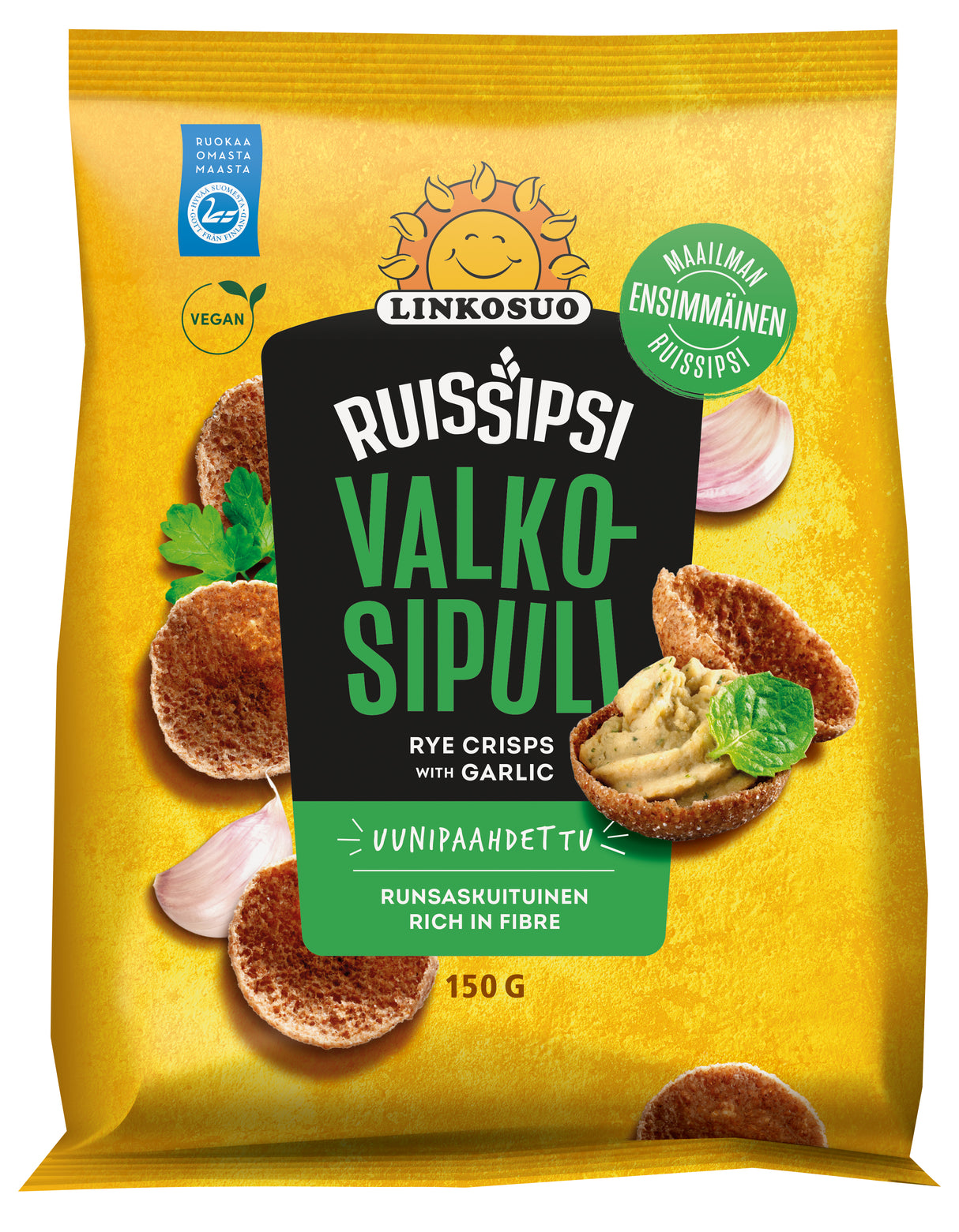 Linkosuo Rye chips garlic 150g