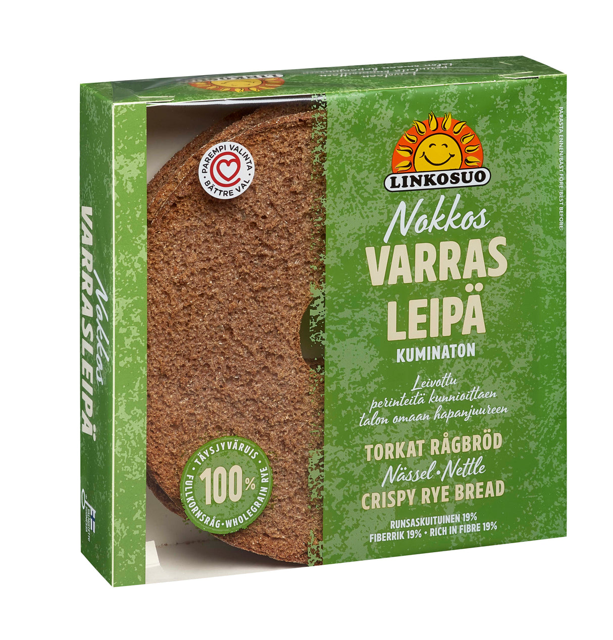 Linkosuo Crispy Rye Bread with nettles 500g