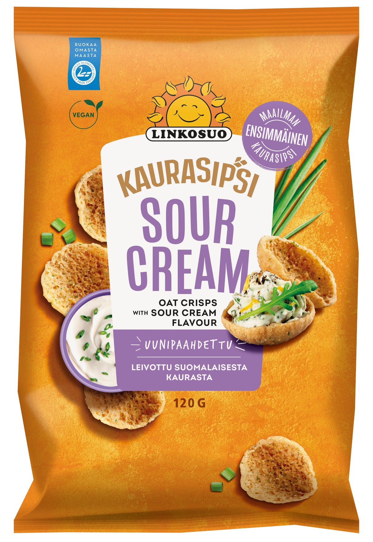 LInkosuo Oat Chips 120g Sour Cream