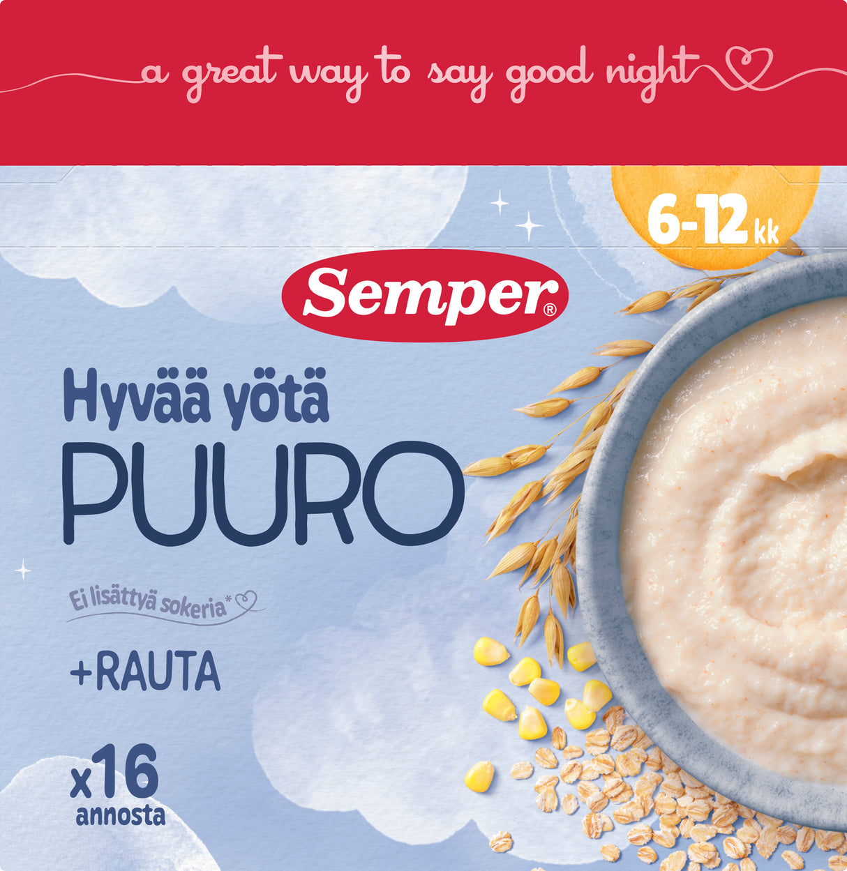 Semper Goodnight porridge natural 6M 480g