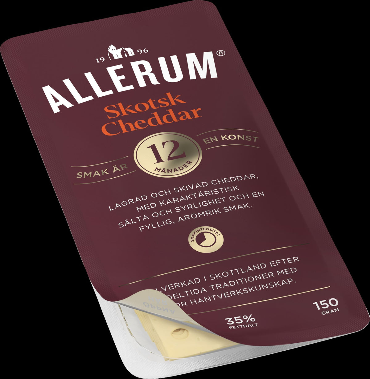 Allerum Scottish cheddar cheese slices 35% 150g