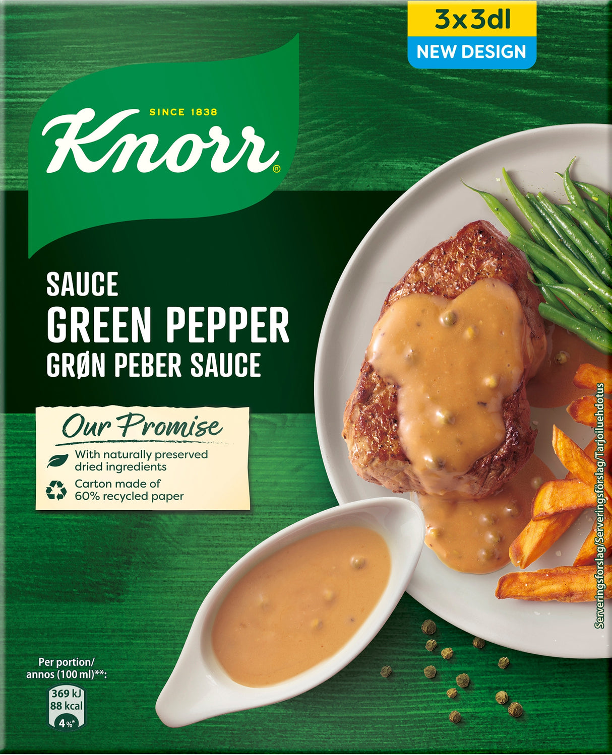 Knorr Green pepper Sauce mix 3x22g