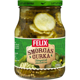 Felix Smörgåsgurka Skivad 370/240g Pickled Cucumber Sliced