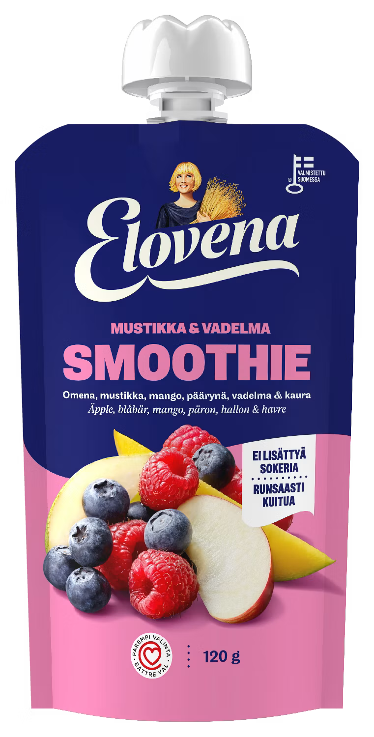 Elovena 120g mustikka & vadelma smoothie