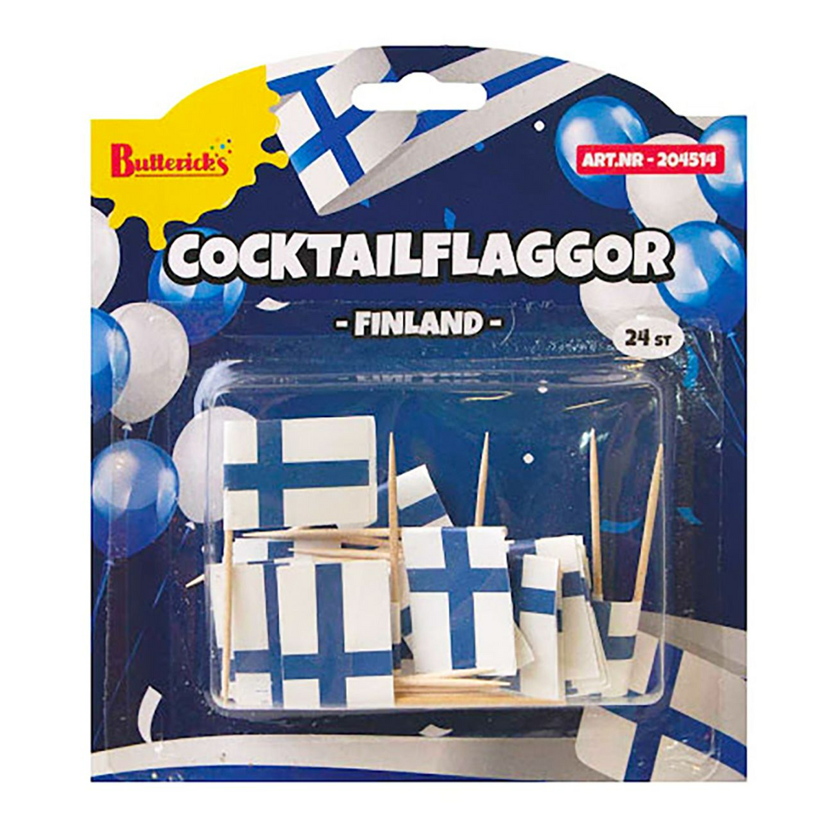 Cocktail Flags Finland 24 pcs