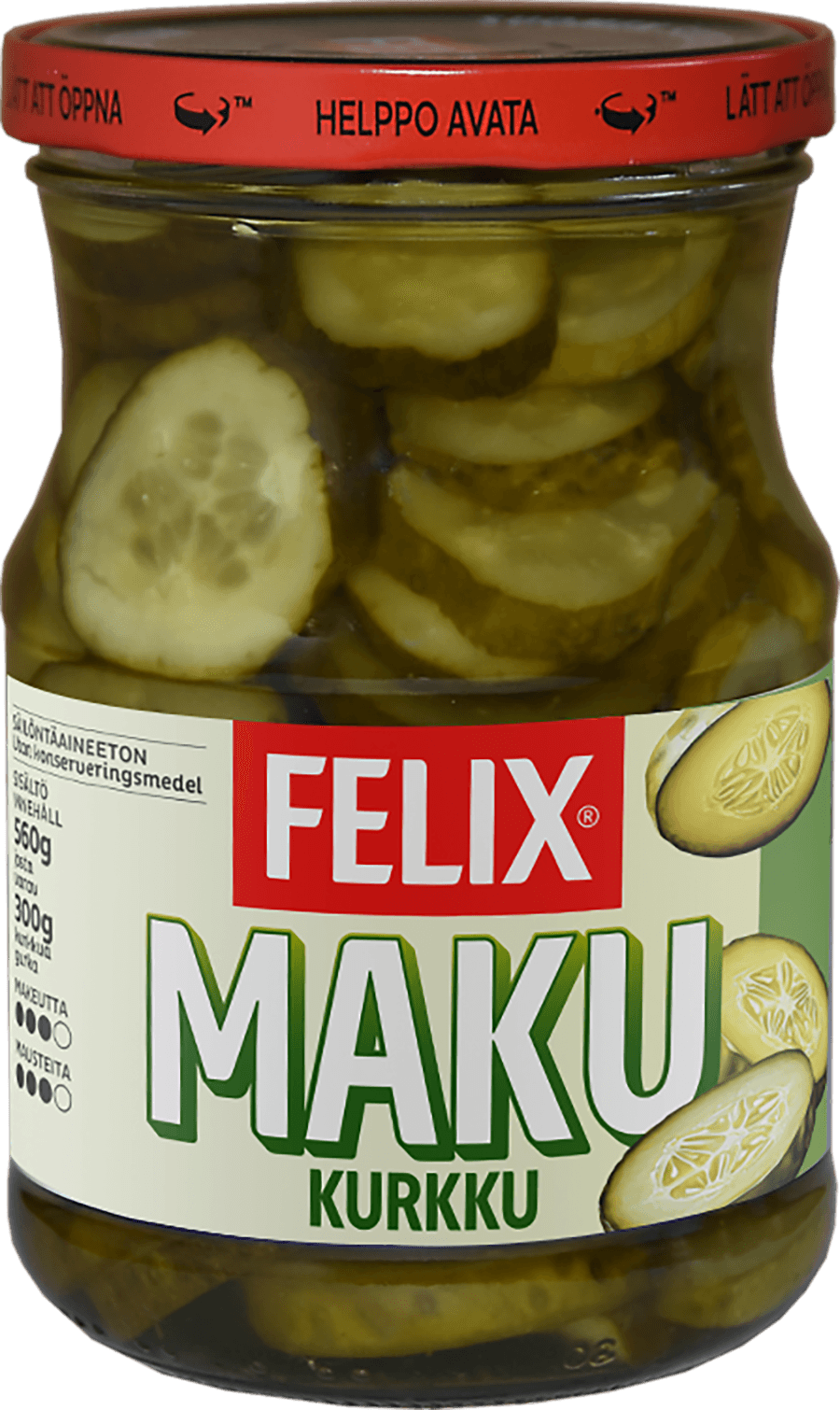 Felix Maku sliced cucumbers in pickle 560/300g