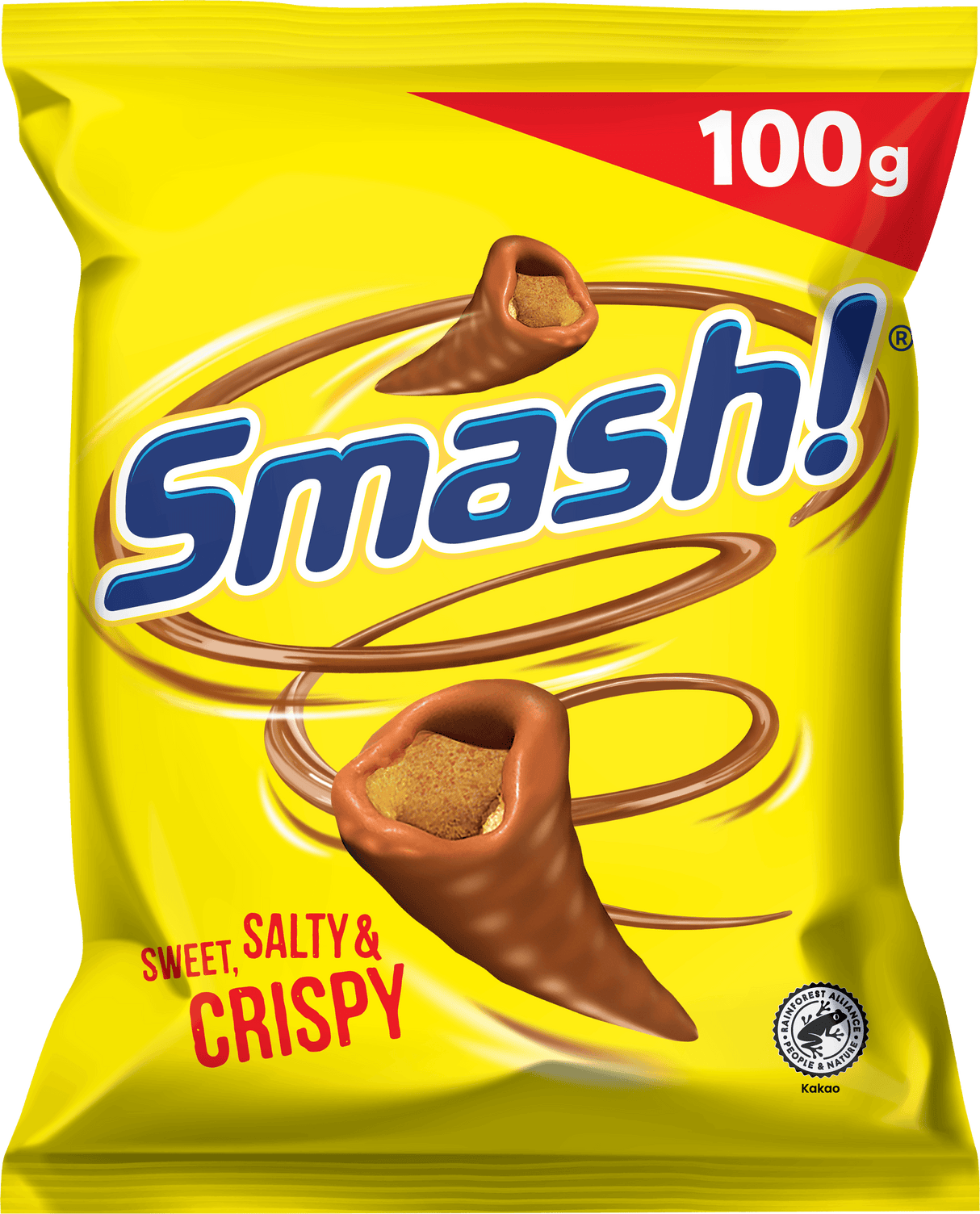 OLW Smash! milk chocolate corn snacks 100g