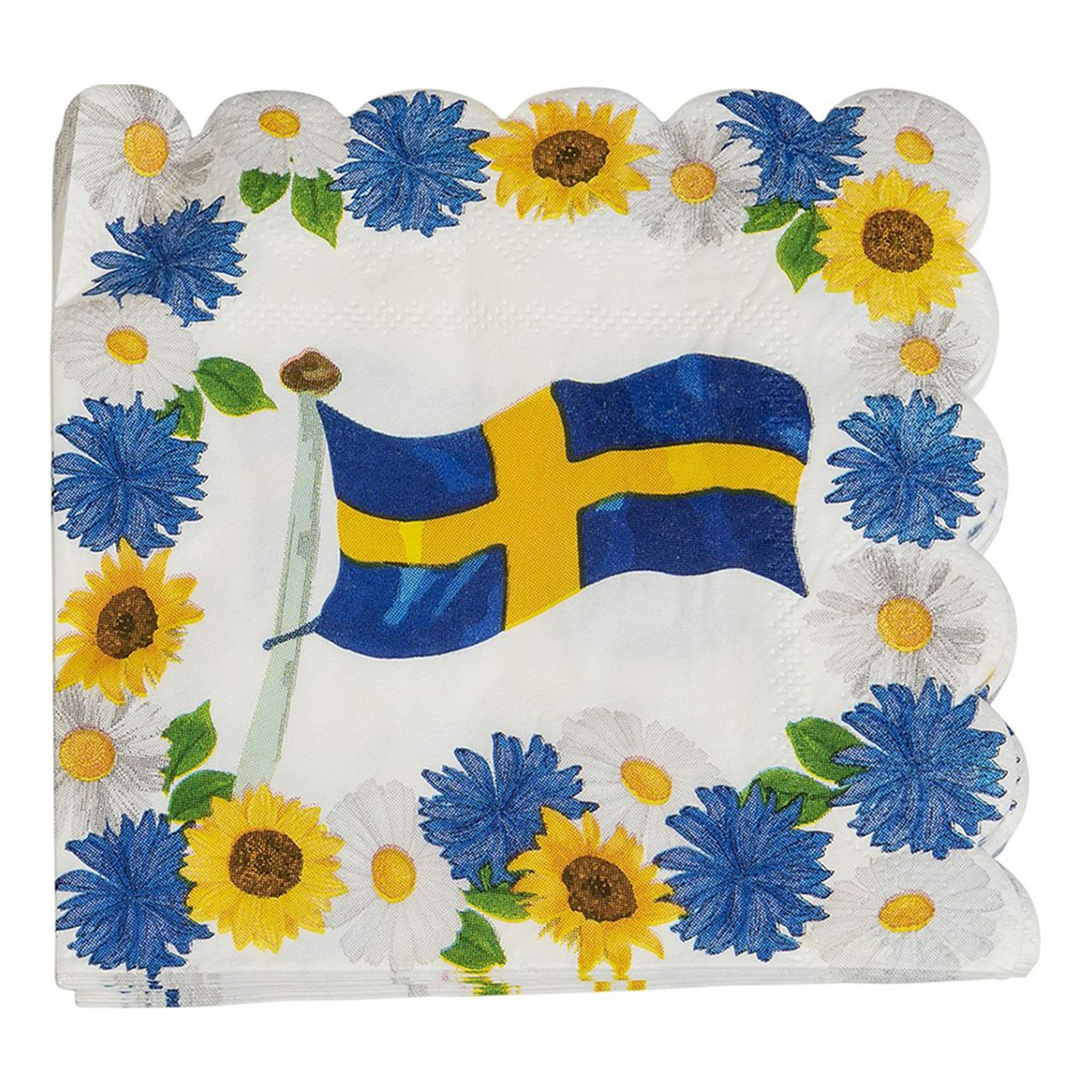 Swedish flag napkins Swedish summer 33x33cm 16pcs