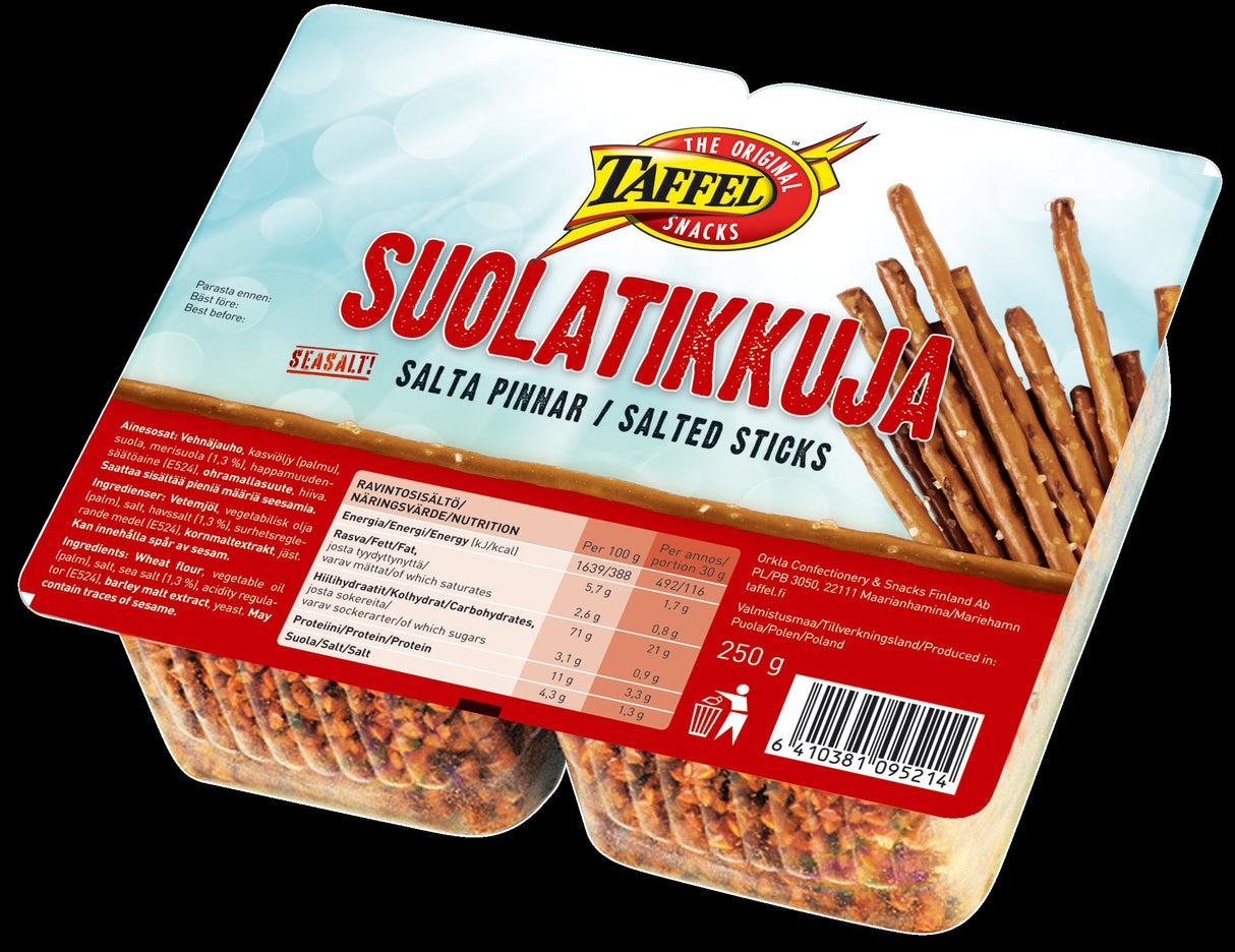 Taffel Suolatikut leivottu snacks 250g