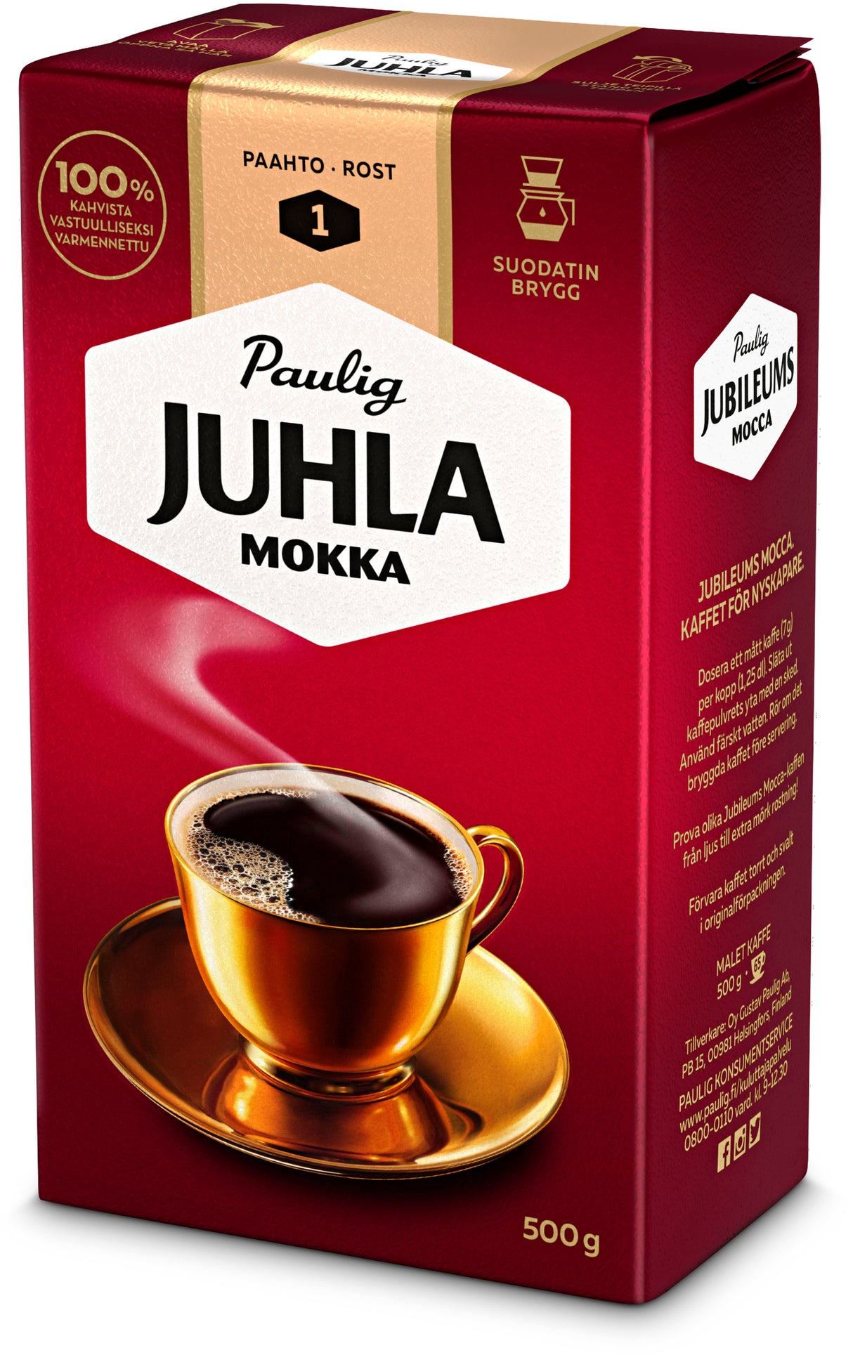 Paulig Juhla Mokka kahvi suodatinjauhatus 500g