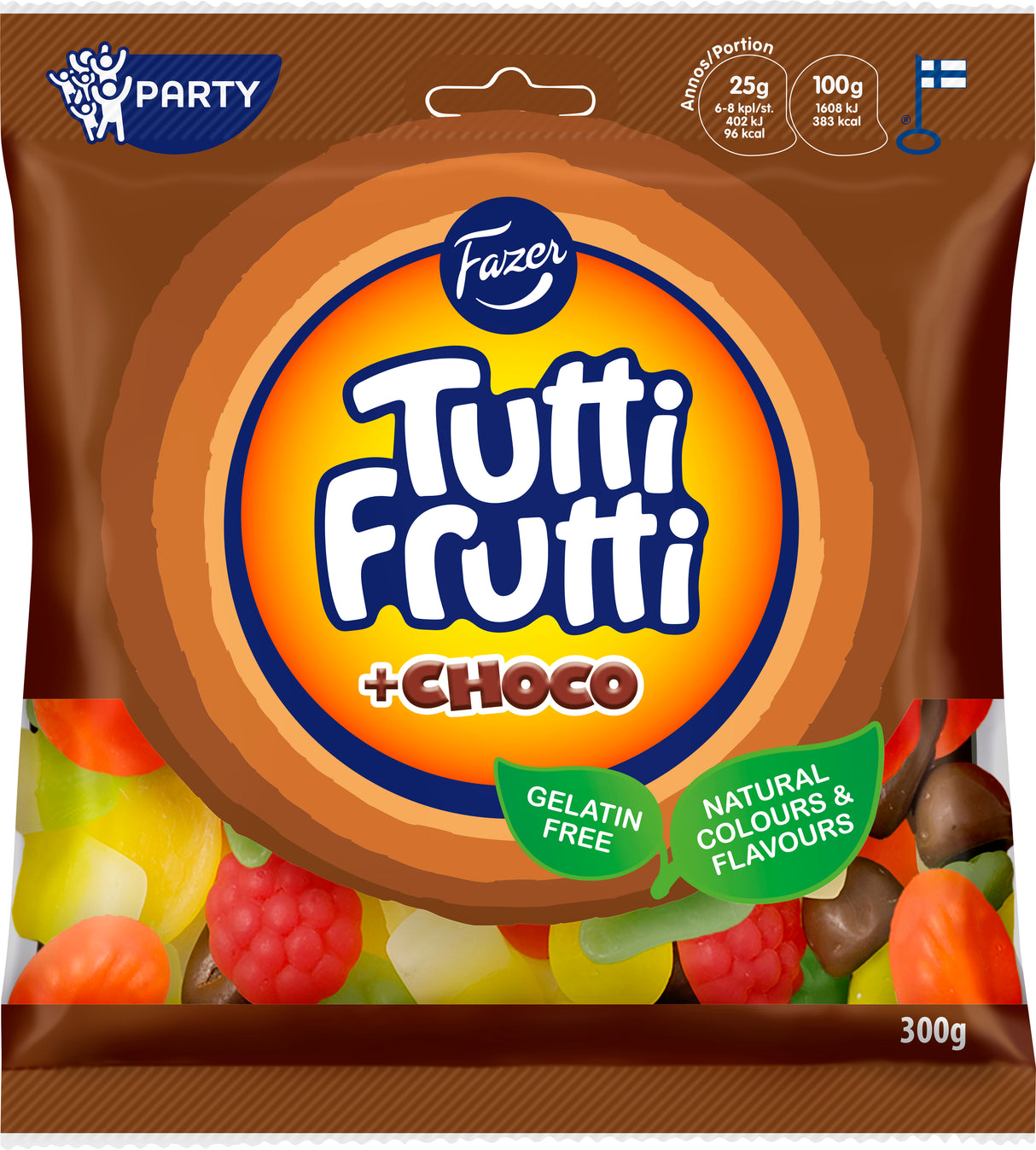 Fazer Tutti Frutti choco karkkipussi 300g