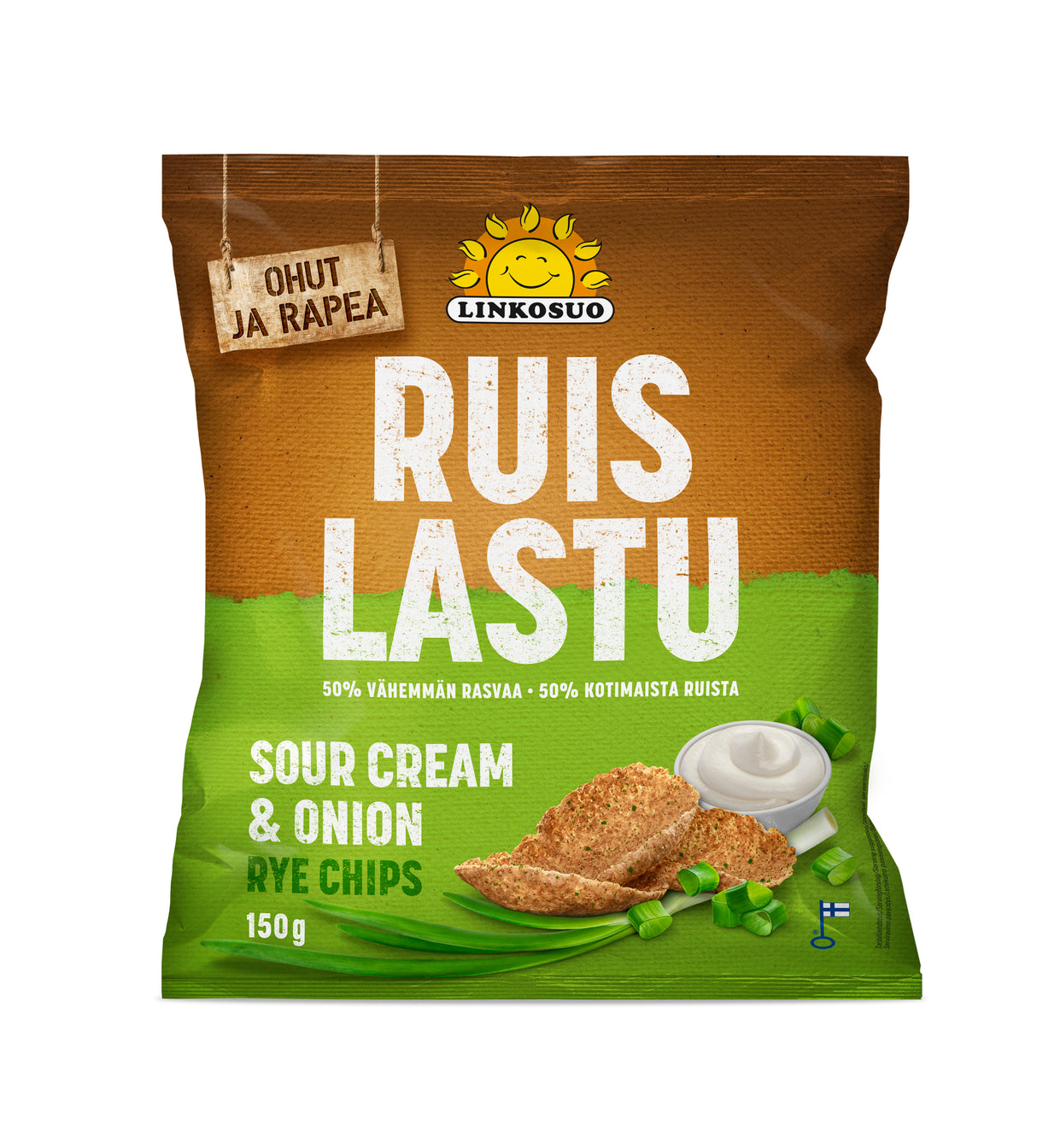 Linkosuo Thin Rye chips sour cream & onion 150 g