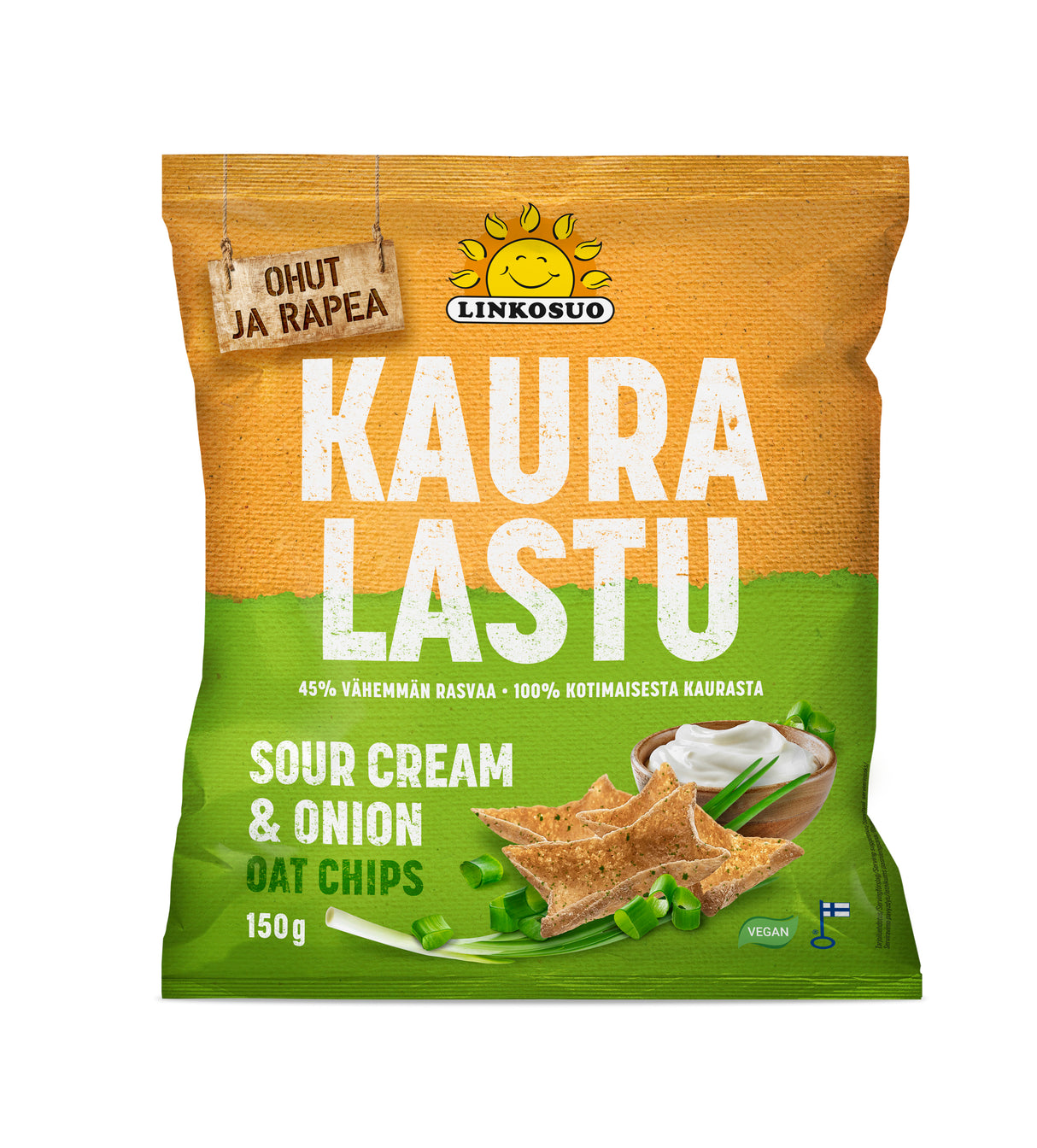 Linkosuo Thin Oat Chips sour cream & onion 150 g