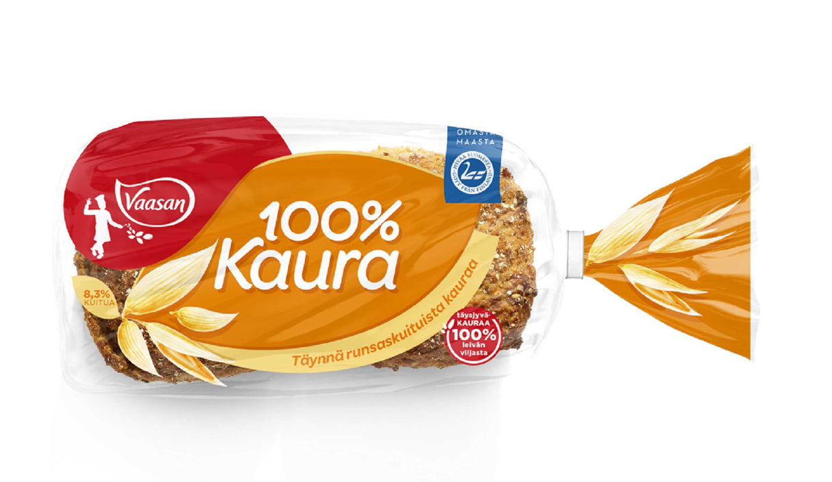 Vaasan 100 % Kaura 400g 6 kpl halkaistu kaurapalaleipä