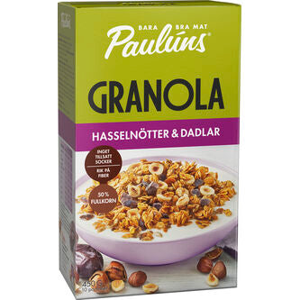 Paulúns Granola Hasselnöt & Dadlar Müsli 450g