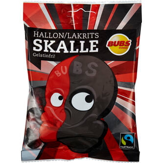 Bubs Skalle Raspberry/licorice 90g